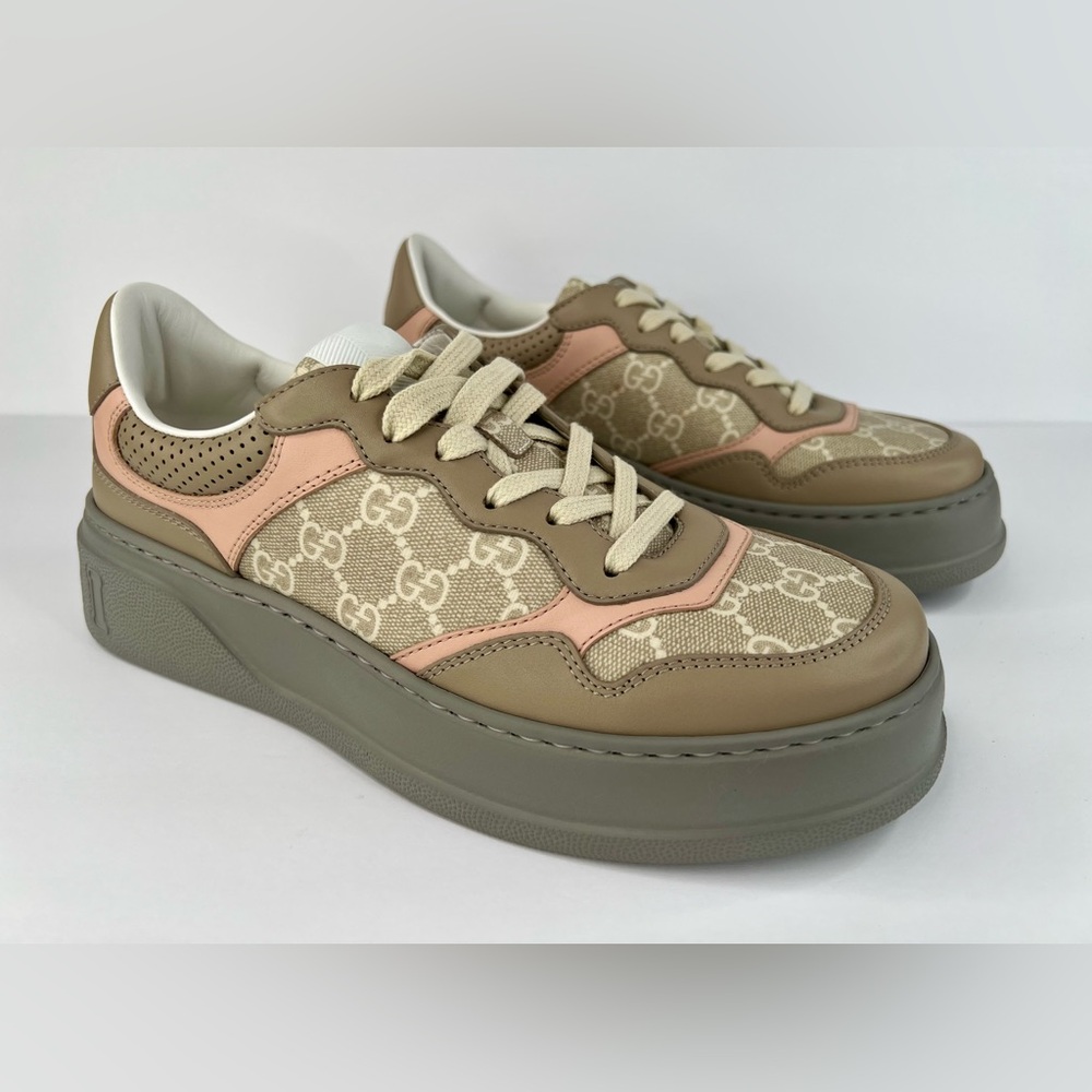 Gucci GG Supreme Canvas Leather Women Chunky Platform Sneakers Size EU 40.5 - Picture 11 of 11